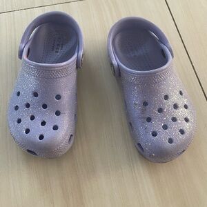 Girls Crocs Purple sparkle